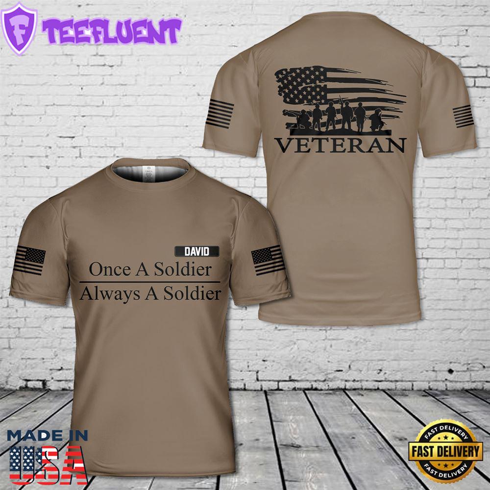 Custom Name US Army Veteran 3D T-Shirt