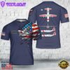 Custom Name US Coast Guard Lockheed C-130 Hercules T-Shirt 3D