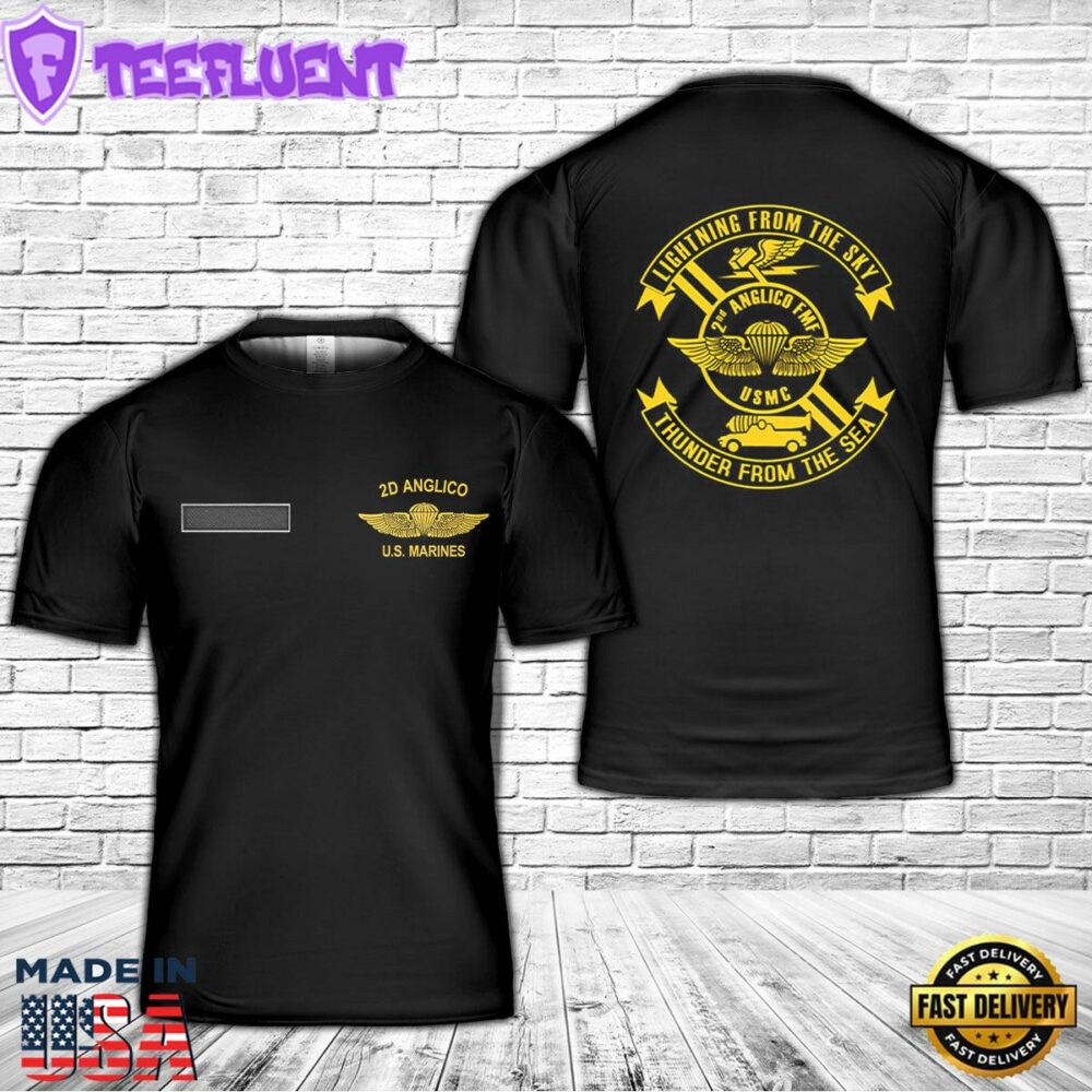 Custom Name US Marine Corp 2nd ANGLICO T-Shirt 3D