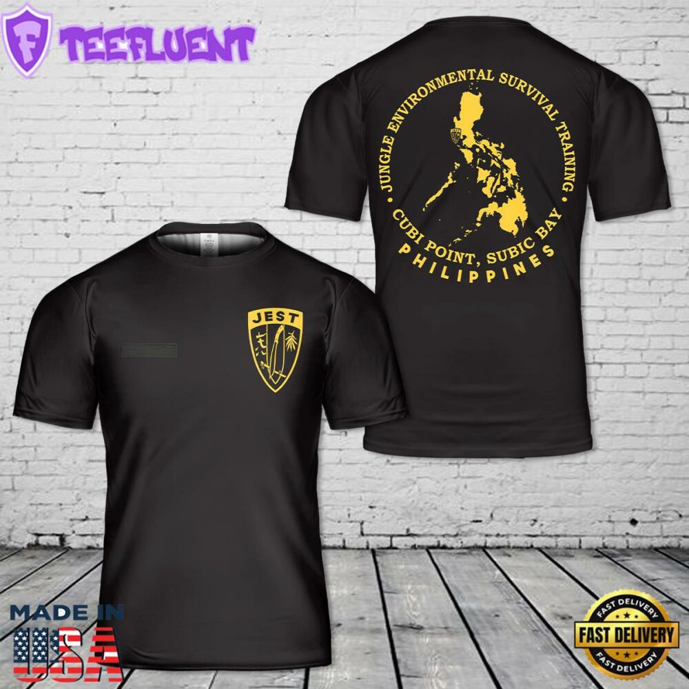 Custom Name US Marine Corps JEST School Philippines T-Shirt 3D