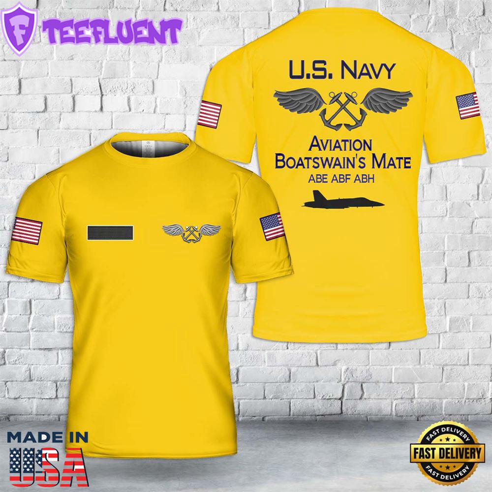 Custom Name US Navy Aviation Boatswain's Mates T-Shirt 3D