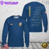 Custom Name US Navy Blue Angels Chronology 70th Blue Print AOP Long Sleeve Shirt