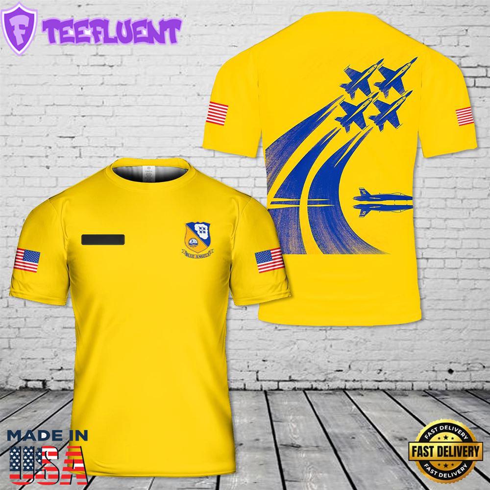 Custom Name US Navy Blue Angels T-Shirt 3D