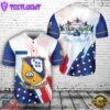 Custom Name US Navy Blue Angles American Flag 4th Of July Baseball Jersey