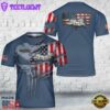 Custom Name US Navy Boeing Vertol CH-46 Sea Knight T-Shirt 3D