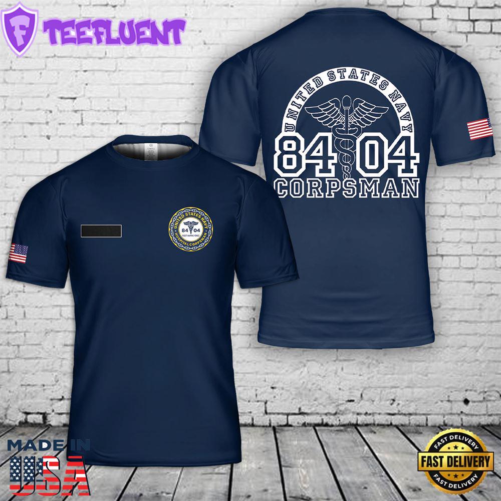 Custom Name US Navy Corpsman 8404 T-Shirt 3D