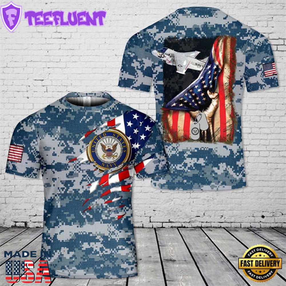 Custom Name US Navy Lockheed S-3 Viking Of VS-37 3D T-shirt