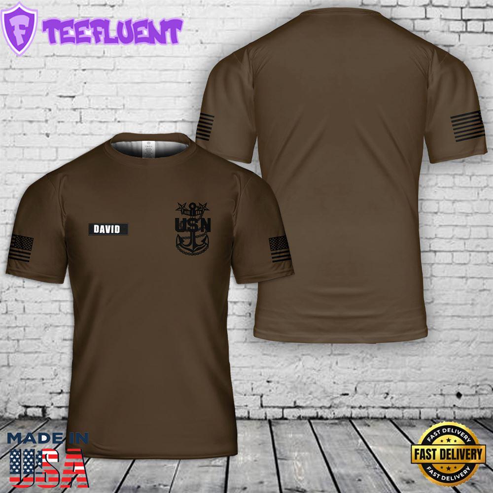 Custom Name US Navy Master Chief 3D T-Shirt