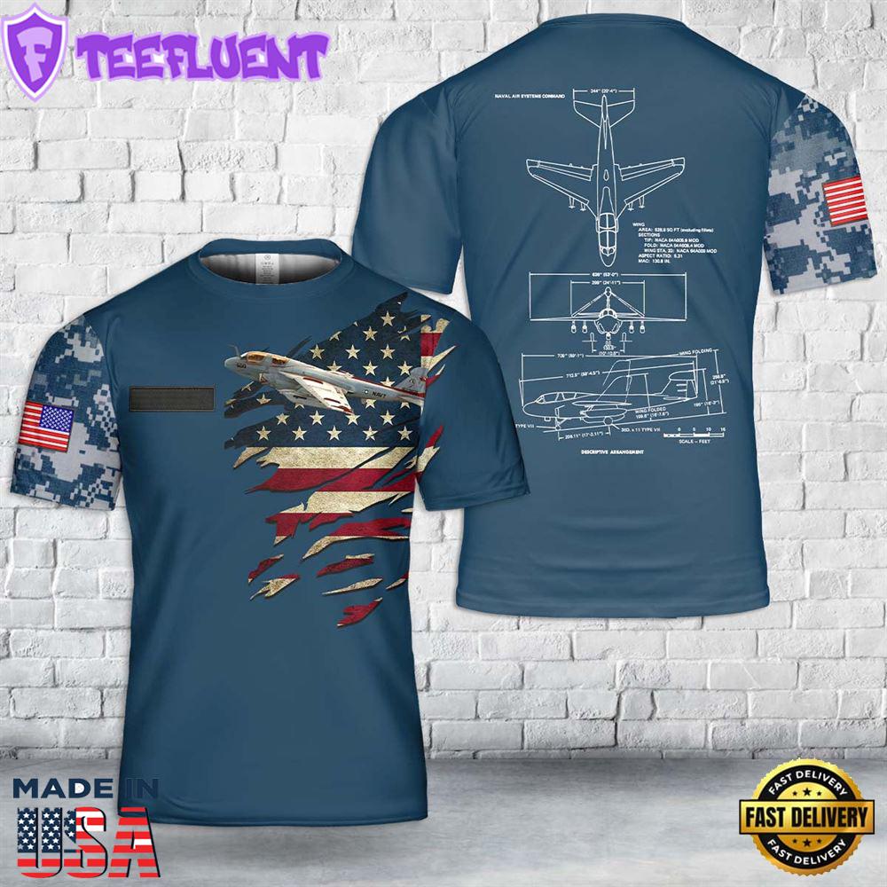Custom Name US Navy Northrop Grumman EA-6B Prowler T-Shirt 3D