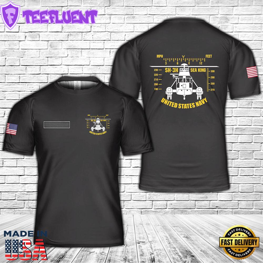 Custom Name US Navy SH-3H Sea King T-Shirt 3D
