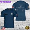 Custom Name US Navy USS Princeton CG-59, Ticonderoga Class Cruiser 3D T-shirt