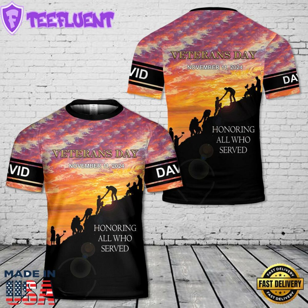 Custom Name US Veterans Day 4 T-Shirt 3D