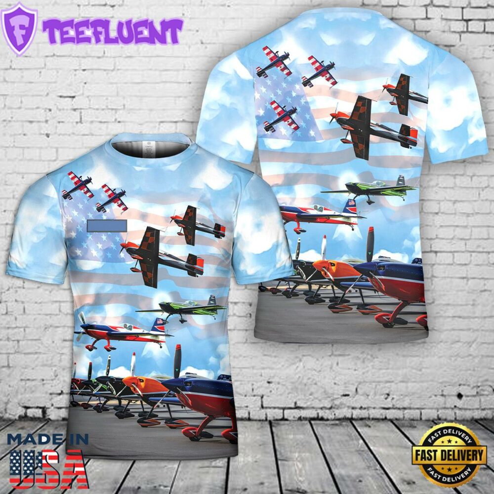 Custom Name USA Advanced Aerobatic Team T-Shirt 3D