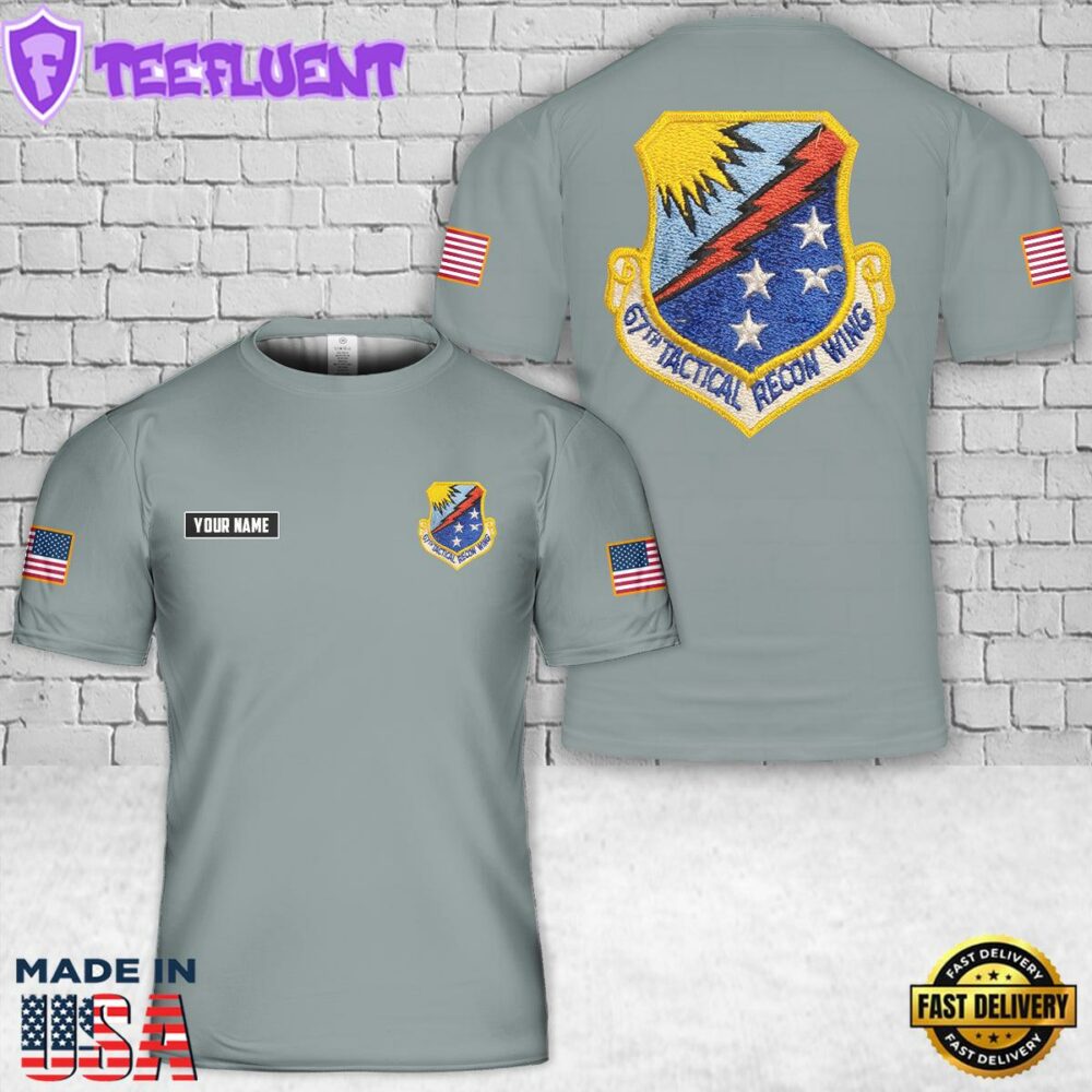 Custom Name USAF 67th Tactical Recon Wing Squadron Patch 3D T-Shirt