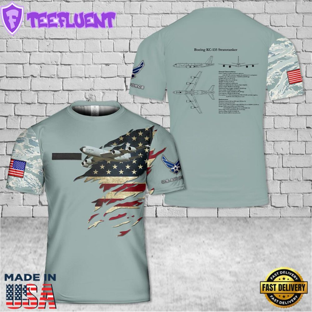 Custom Name USAF Boeing KC-135 Stratotanker 3D T-shirt