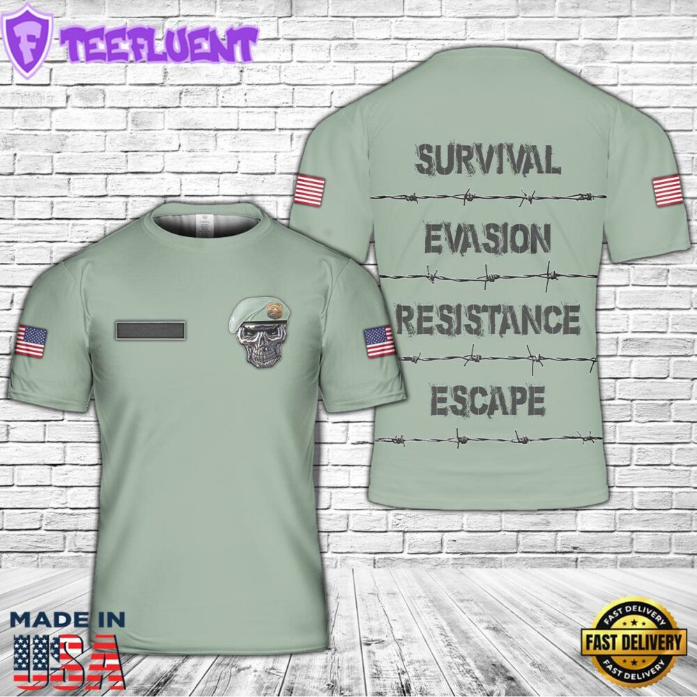Custom Name USAF SERE Specialist Survival Evasion Resistance Escape 3D -TShirt