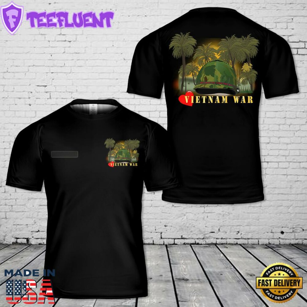 Custom Name Vietnam Era Helmet T-Shirt 3D