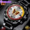 Custom Name Washington Commanders NFL Black Stainless Steel Watch Gifts For Fans