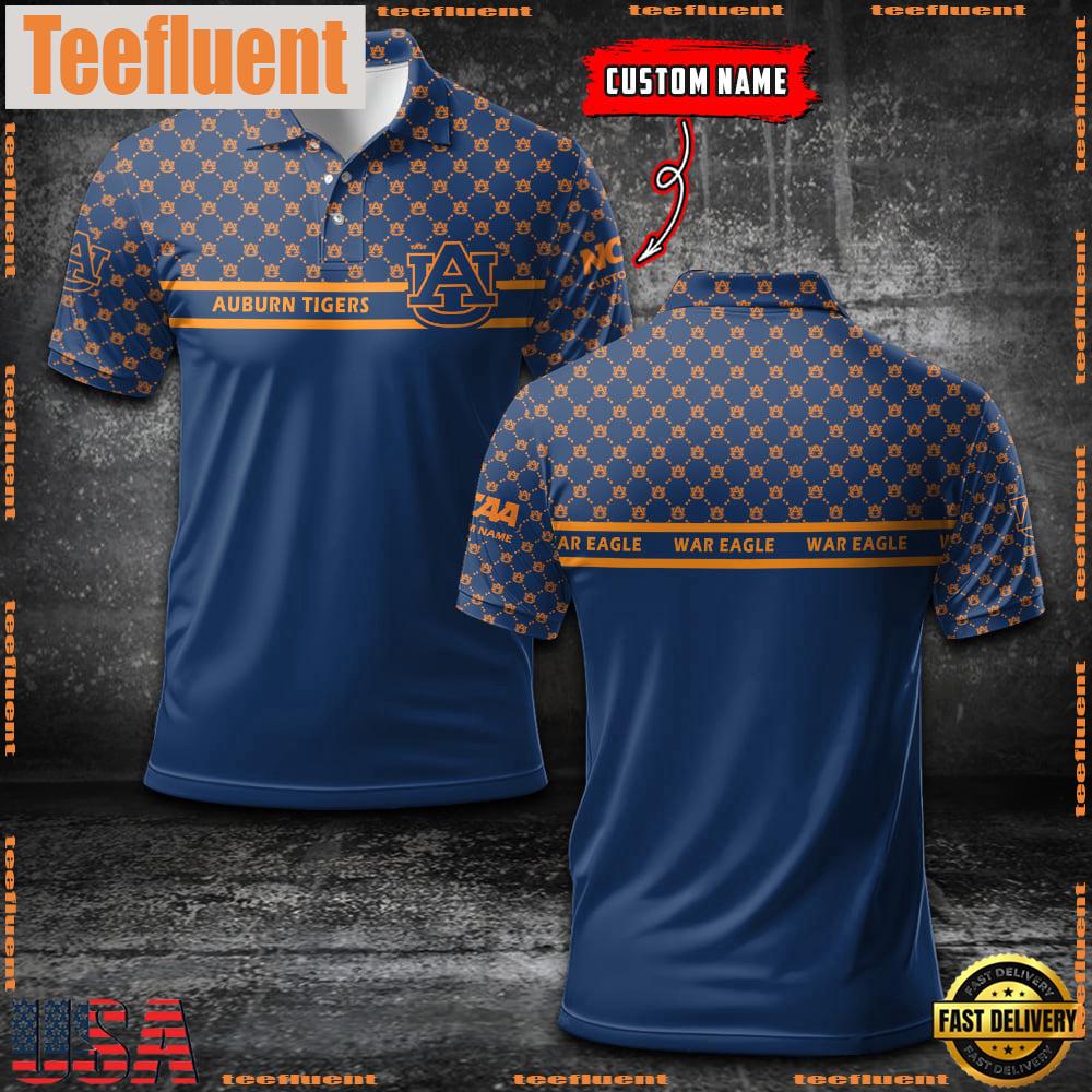 Custom NCAA Auburn Tigers Team Logo Pattern Polo Shirt