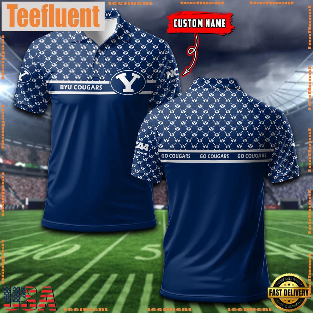 Custom NCAA BYU Cougars Team Logo Pattern Polo Shirt