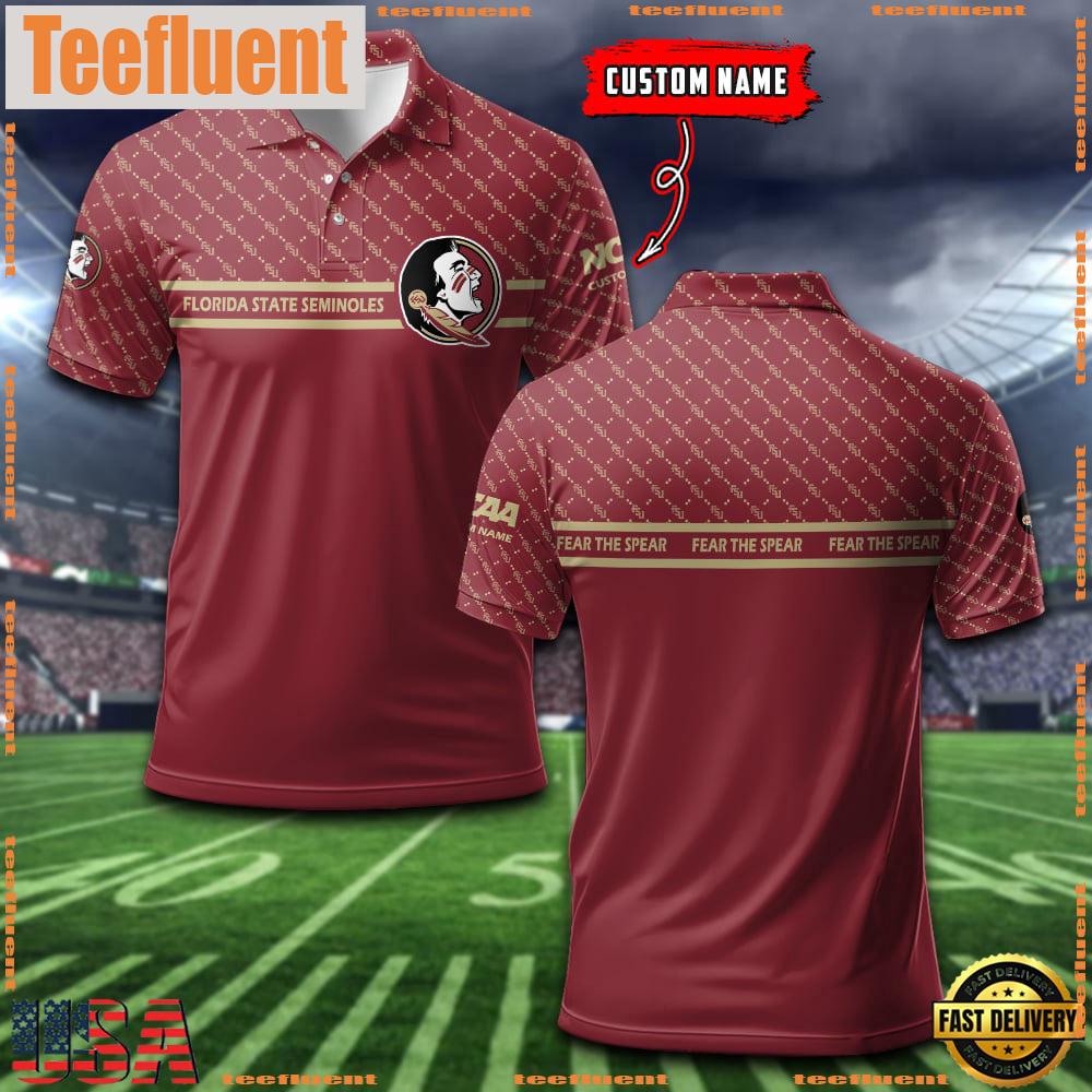 Custom NCAA Florida State Seminoles Team Logo Pattern Polo Shirt