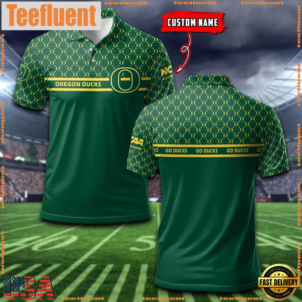 Custom NCAA Oregon Ducks Team Logo Pattern Polo Shirt