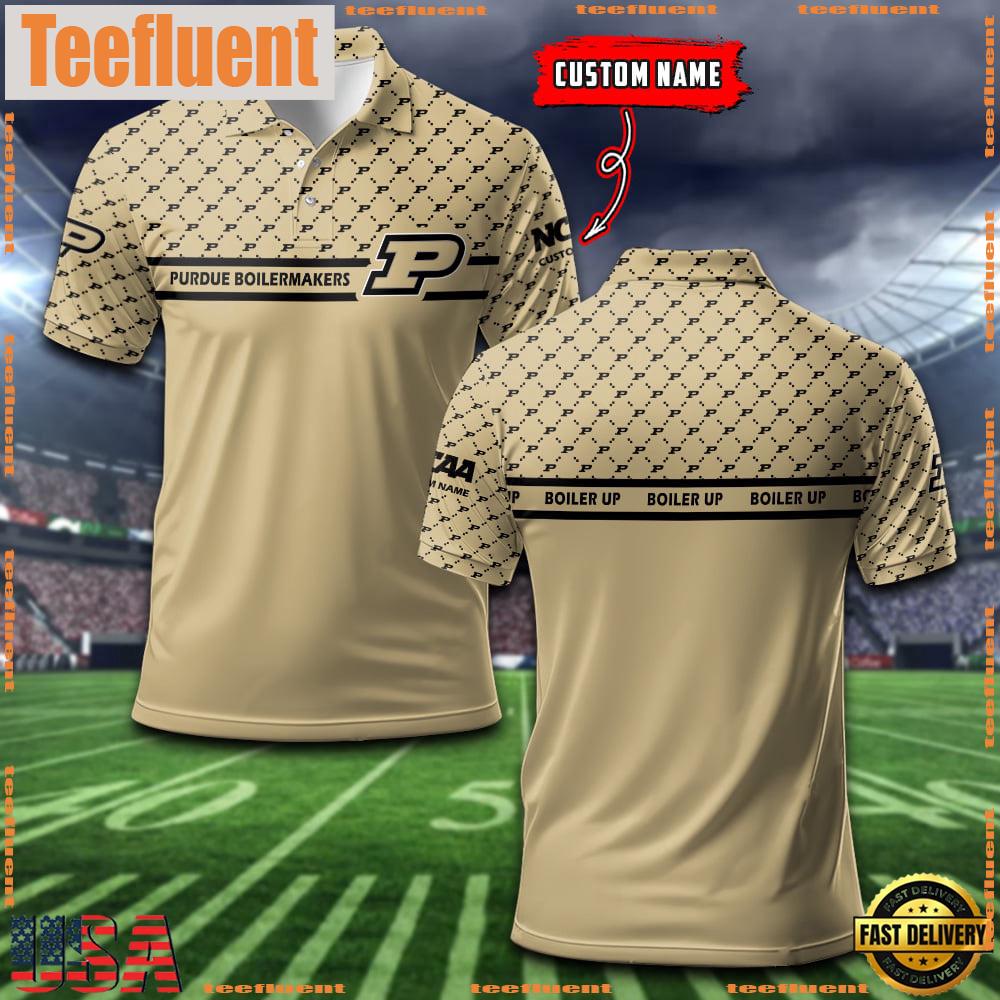Custom NCAA Purdue Boilermakers Team Logo Pattern Polo Shirt