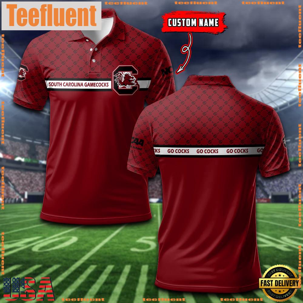 Custom NCAA South Carolina Gamecocks Team Logo Pattern Polo Shirt