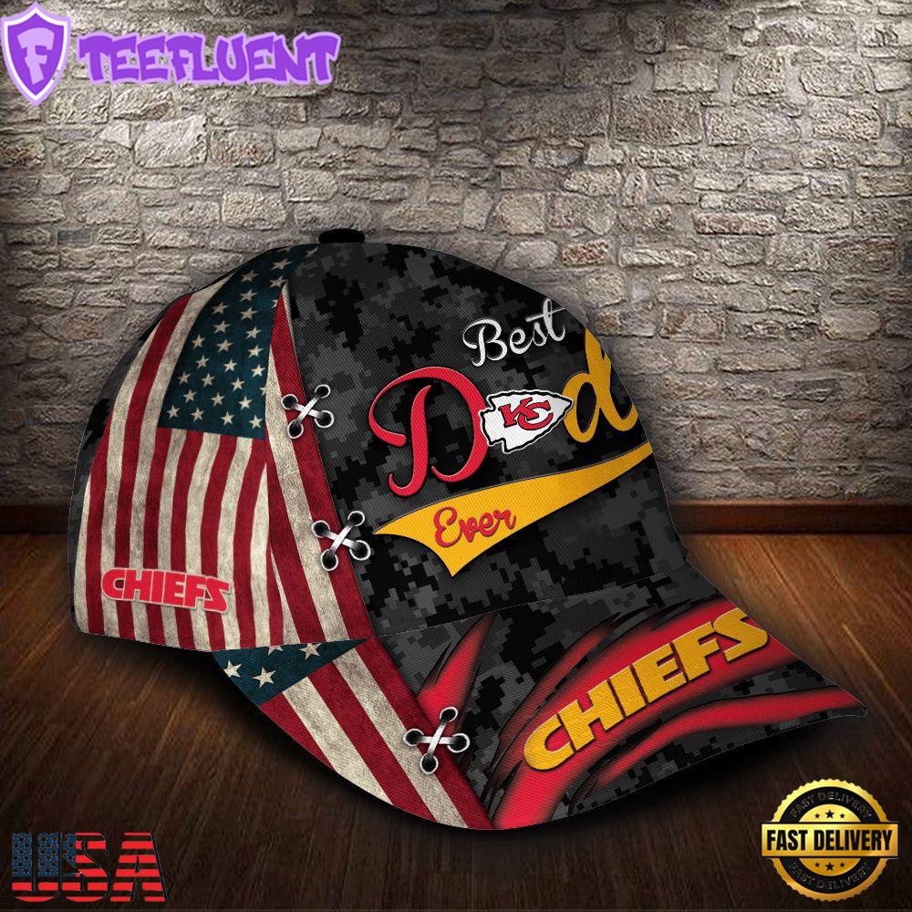 Custom Name NFL Kansas City Chiefs Best Dad Ever New Design Baseball Caps Custom Name NFL Kansas City Chiefs Best Dad Ever New Design Baseball Caps