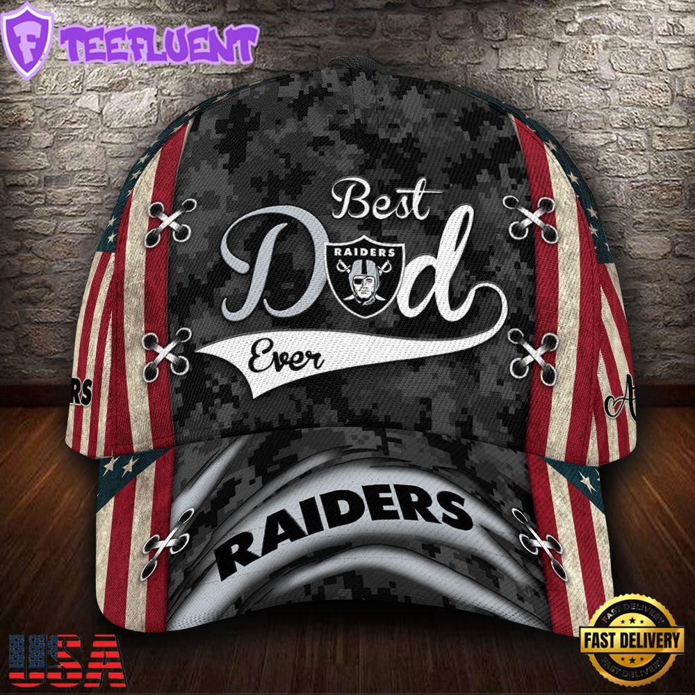 Custom NFL Las Vegas Raiders Best Dad All Over Print 3D Classic Cap