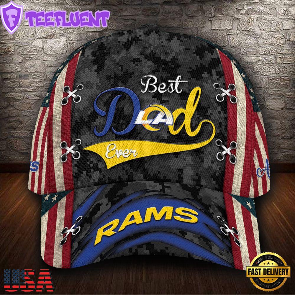 Custom NFL Los Angeles Rams Best Dad All Over Print 3D Classic Cap