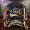 Custom NFL New Orleans Saints Best Dad USA Flag All Over Print 3D Baseball Cap
