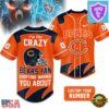 Custom Number Chicago Bears NFL Crazy Football Baseball Jersey