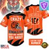 Custom Number Cincinnati Bengals NFL Crazy Football Baseball Jersey