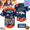 Custom Number Denver Broncos NFL Crazy Football Baseball Jersey