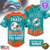 Custom Number Miami Dolphins NFL Crazy Football Baseball Jersey