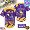 Custom Number Minnesota Vikings NFL Crazy Football Baseball Jersey