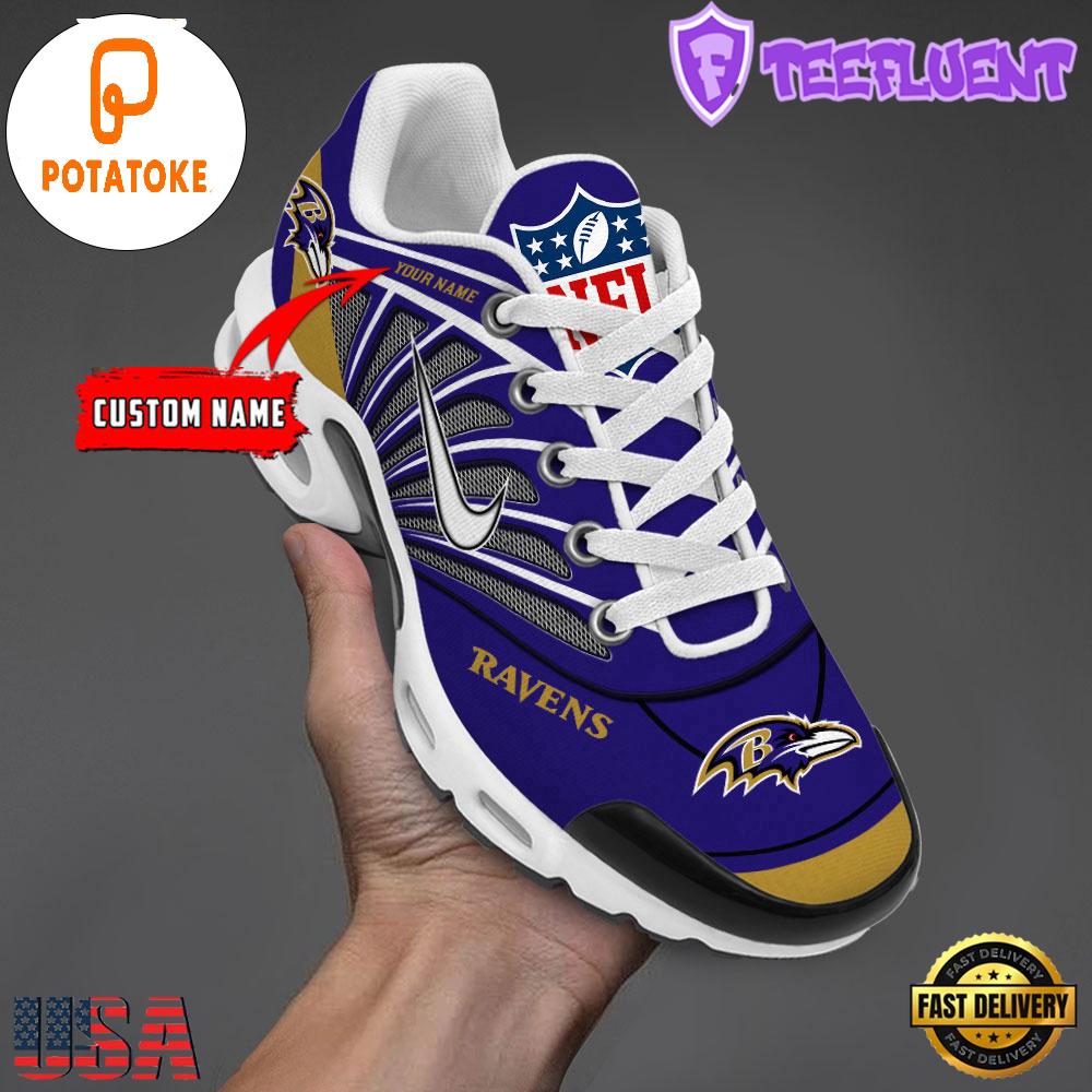 Customize Your Name With Baltimore Ravens Air Max Plus Sneakers