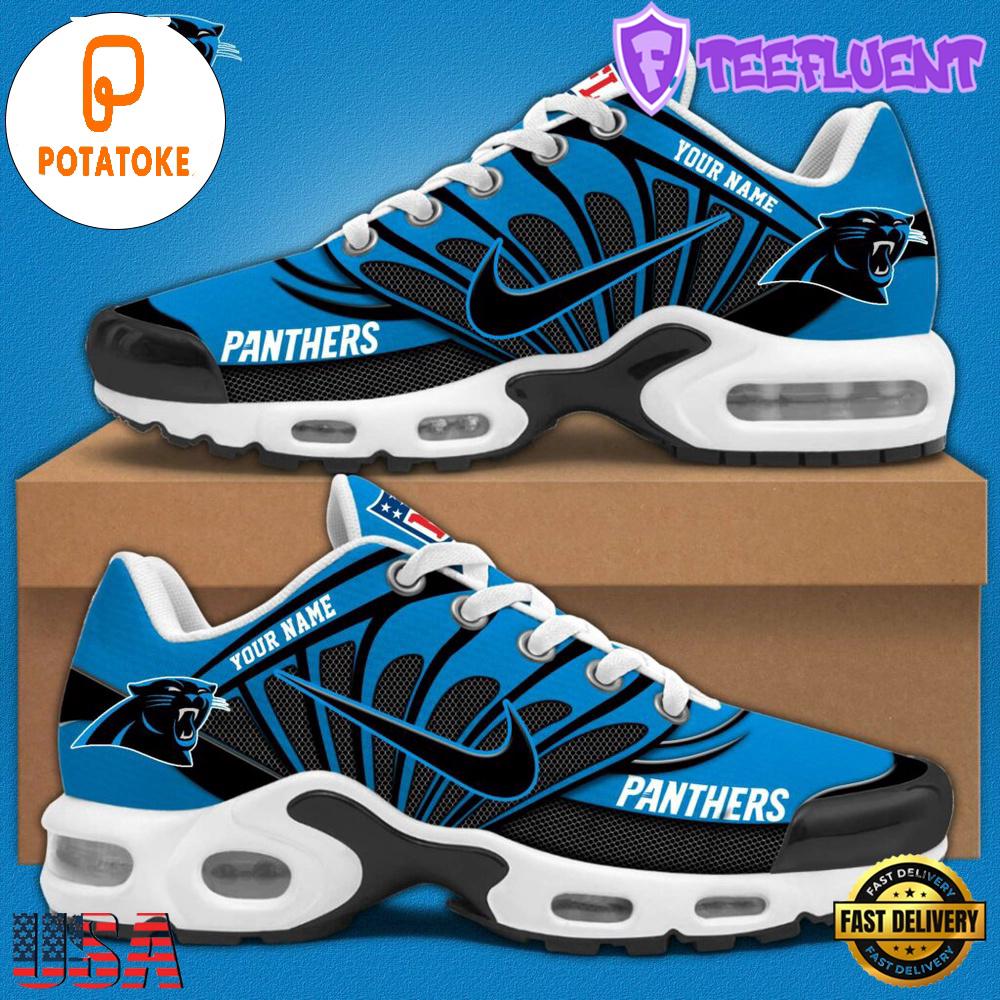 Customize Your Name with Carolina Panthers Air Max Plus Shoes