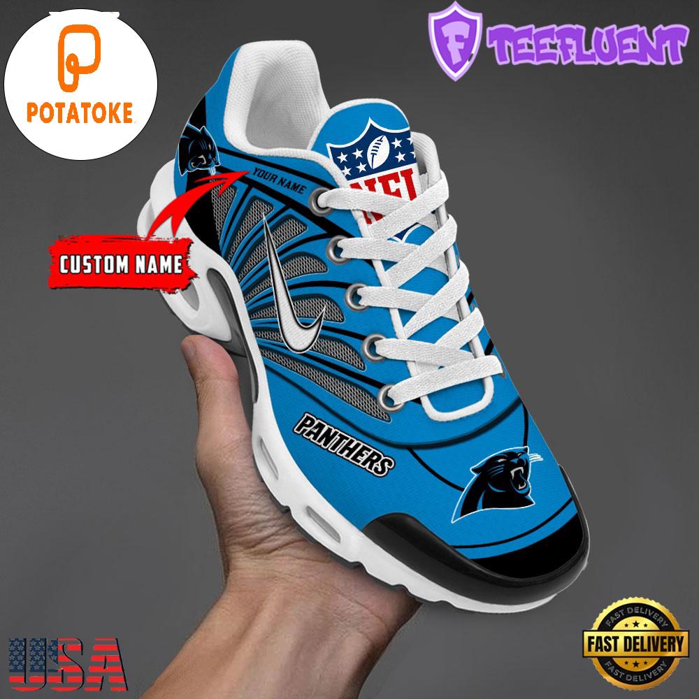 Customize Your Name with Carolina Panthers V1 Air Max Plus Shoes