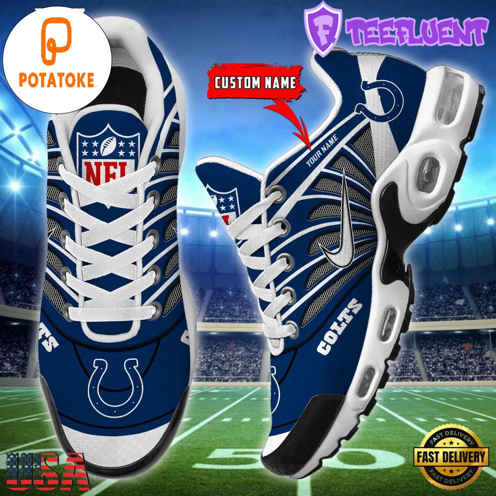 Custom NFL Indianapolis Colts v1 Air Max Plus Shoes , Running Sneakers Shoes Custom NFL Indianapolis Colts v1 Air Max Plus Shoes , Running Sneakers Shoes