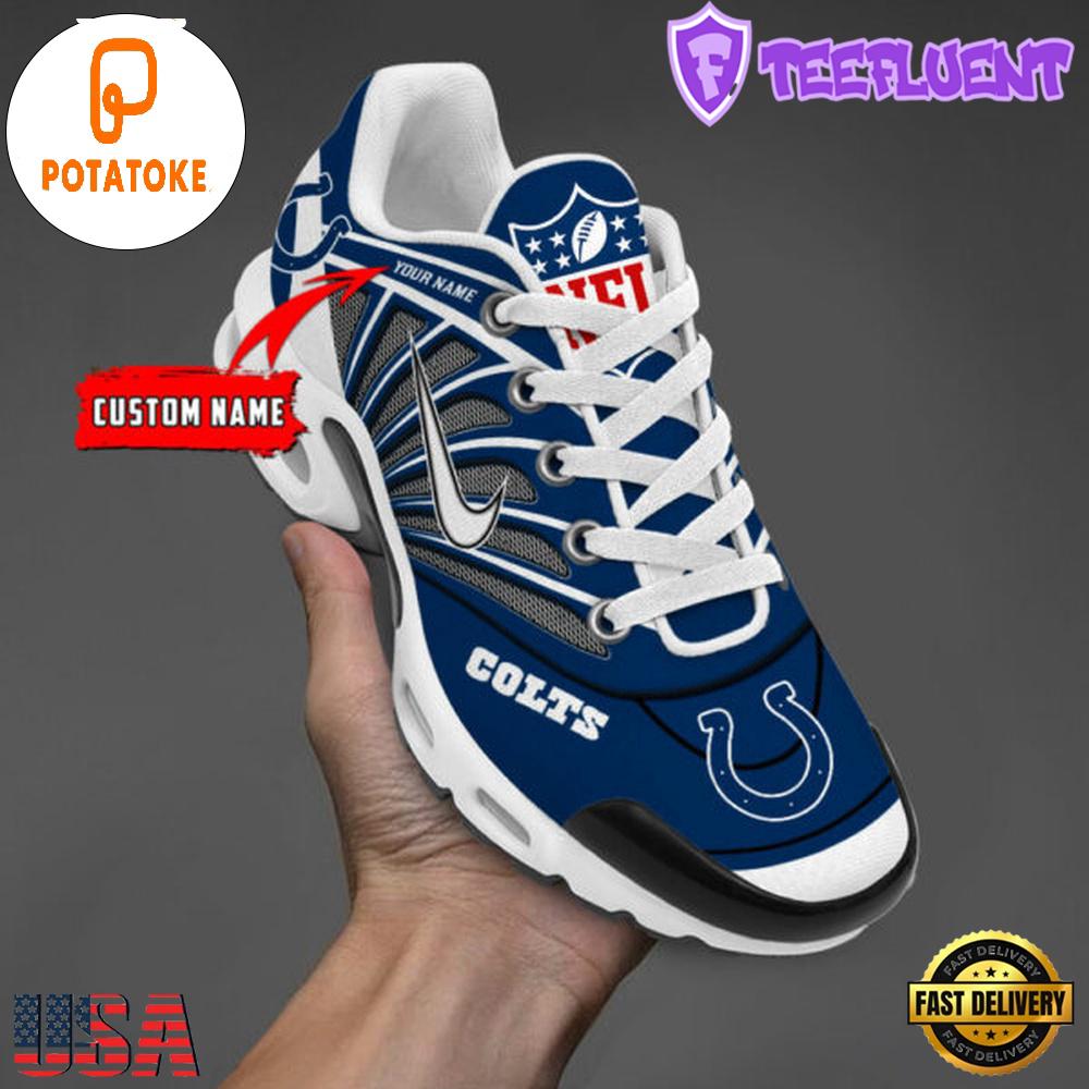 Custom NFL Indianapolis Colts v1 Air Max Plus Shoes , Running Sneakers Shoes Custom NFL Indianapolis Colts v1 Air Max Plus Shoes , Running Sneakers Shoes