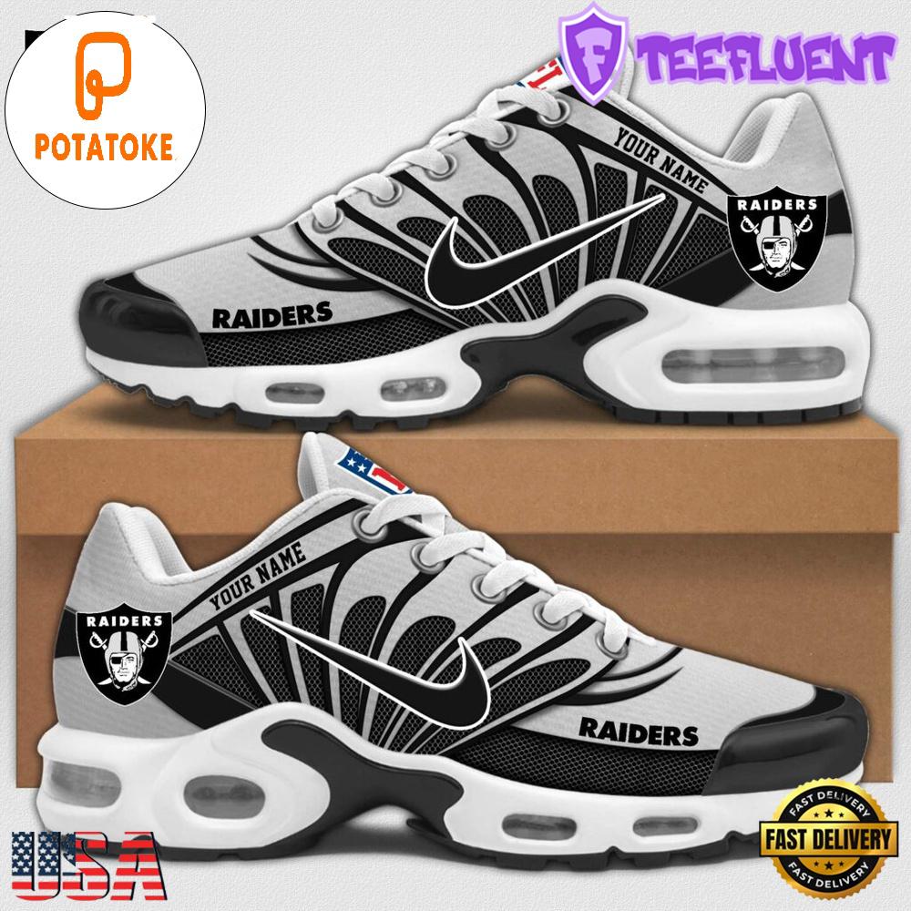 Customize Your Name with Las Vegas Raiders Air Max Plus Shoes