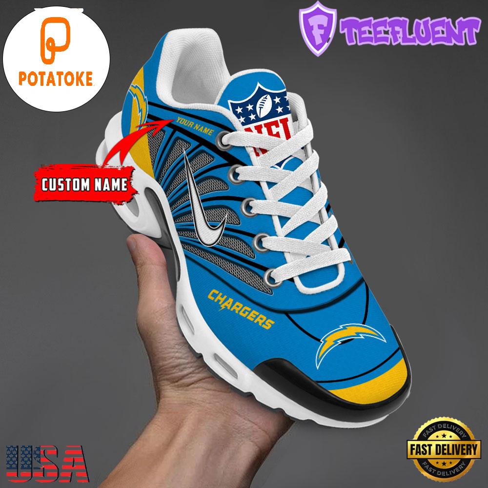Customize Your Name With Los Angeles Chargers Air Max Plus Sneakers