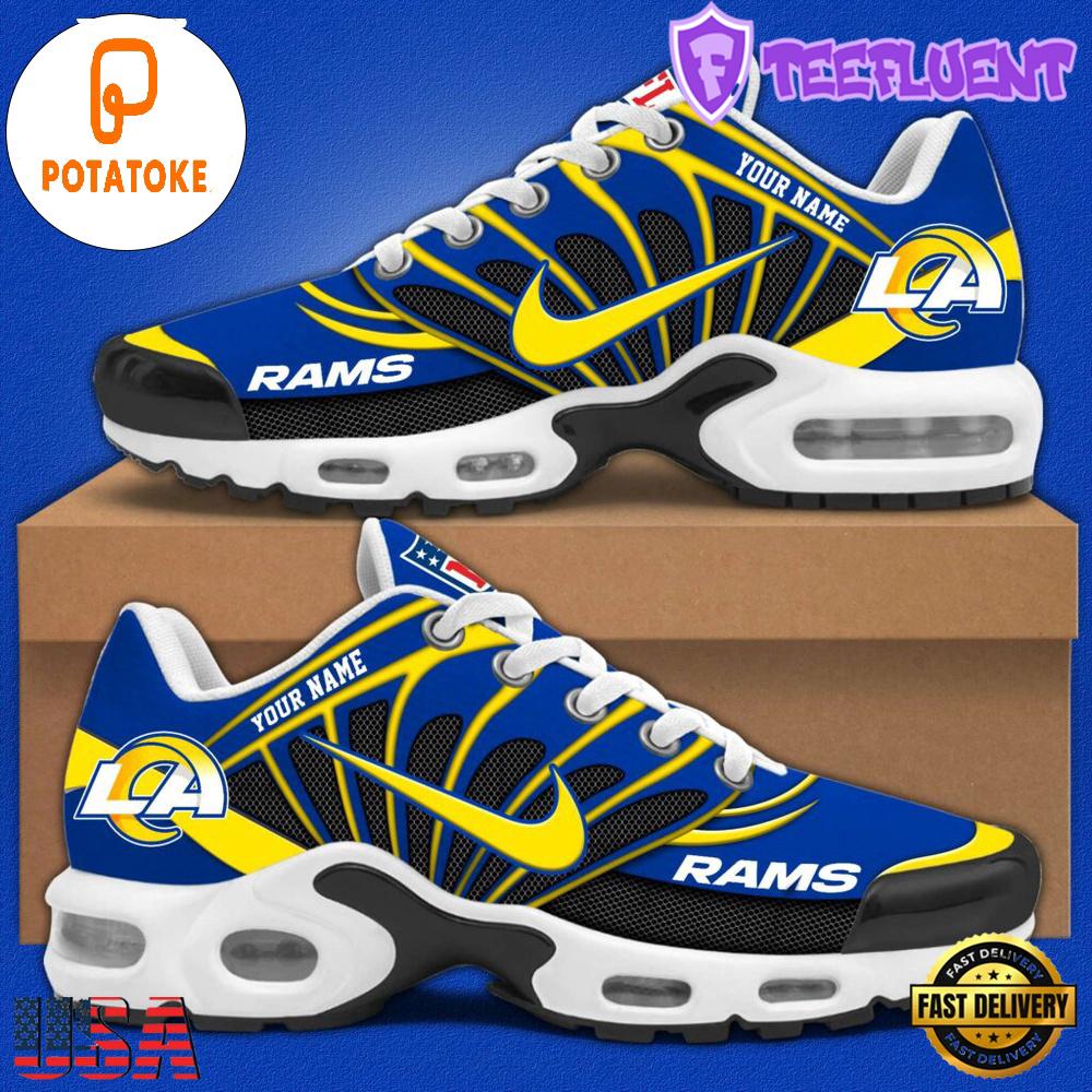 Customize Your Name With Los Angeles Rams V1 Air Max Plus Sneakers