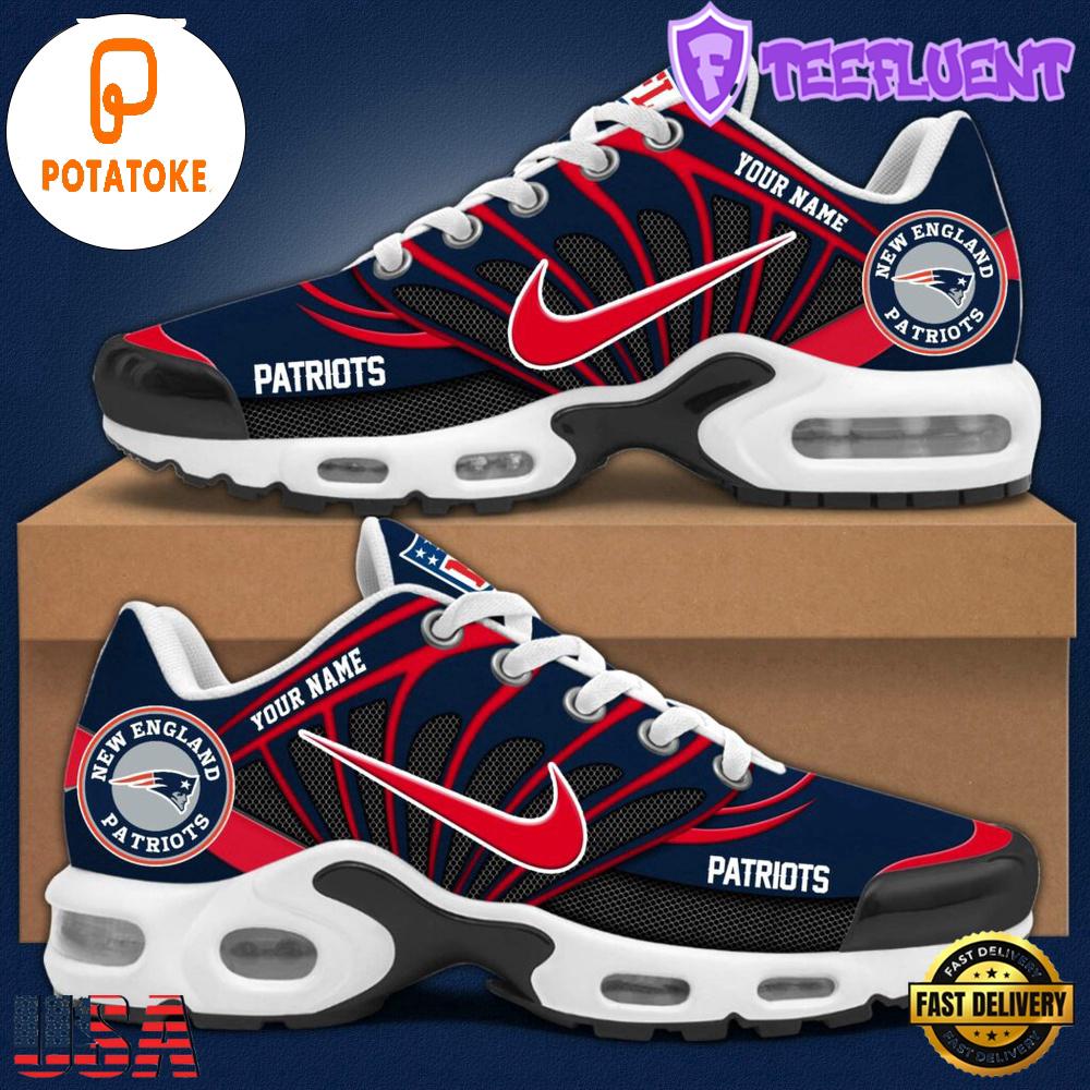 Customize Your Name With New England Patriots V1 Air Max Plus Sneakers