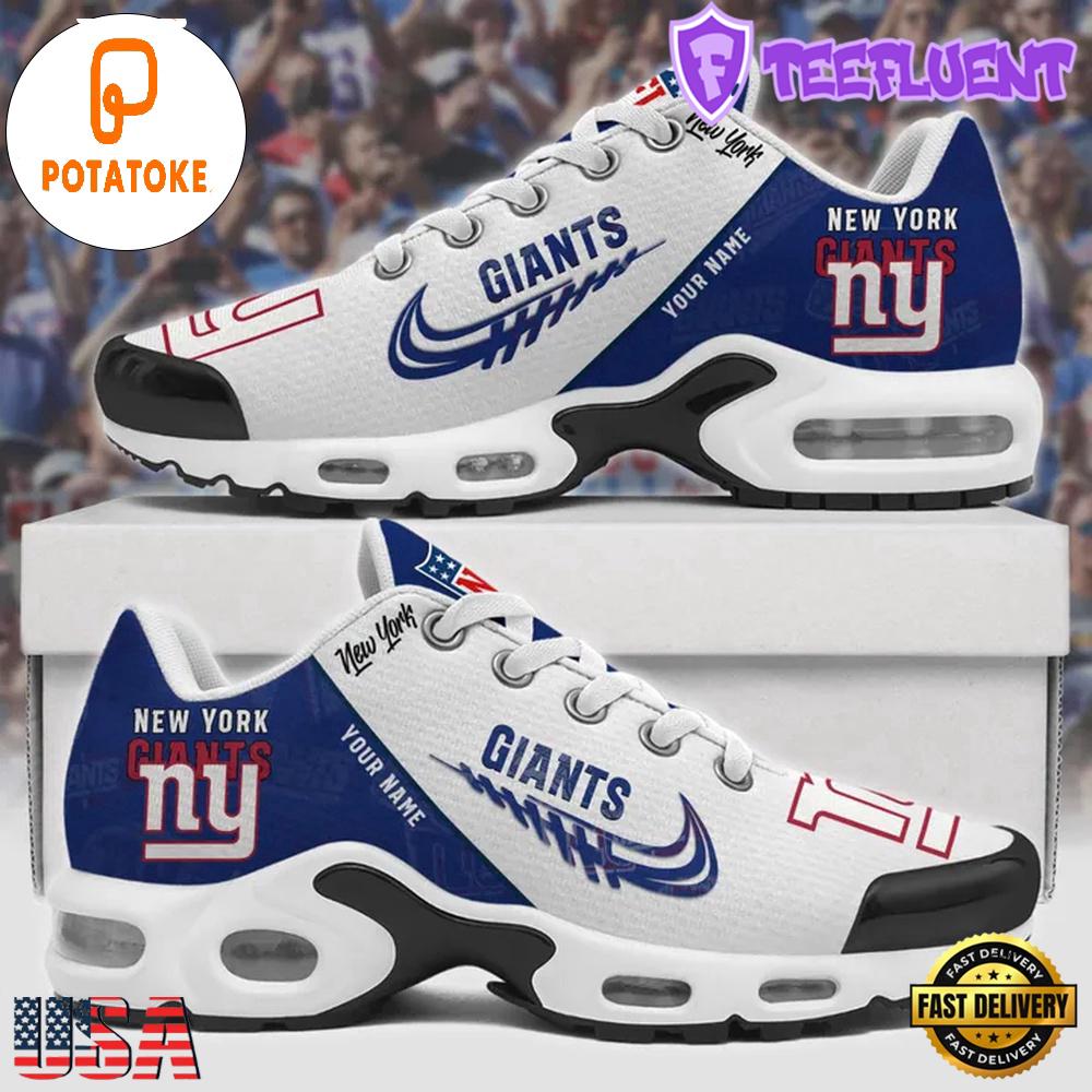 Customize Your Name with New York Giants v2 Air Max Plus Shoes
