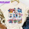 Cute Mickey and Friends Stitch Baby Yoda Chip 'n Dale Take Photos 4th Of July Shirt Disney Happy Independence Day WDW Disneyland Family Vacation Gift