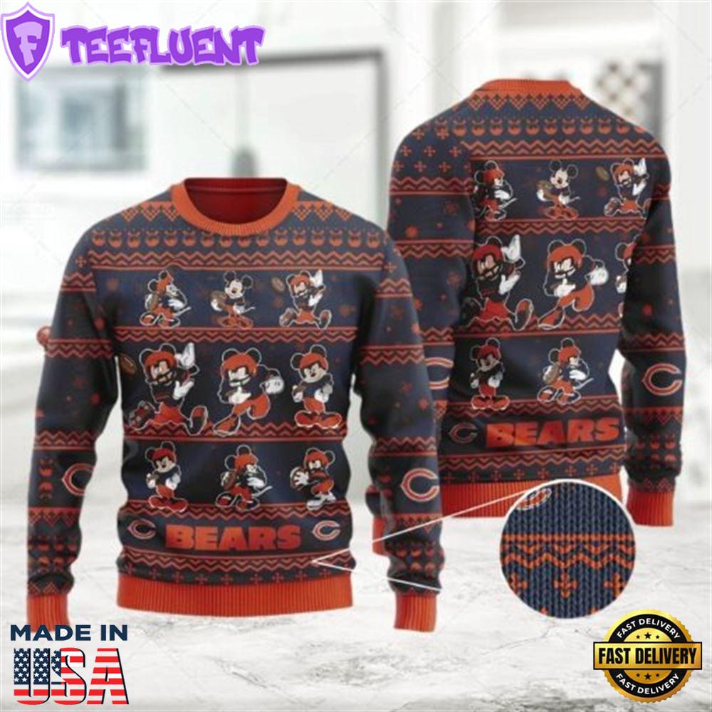 Cute Mickey Mouse Chicago Bears Funny Disney Ugly Christmas Sweater