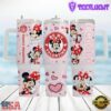Cute Minnie Mouse Valentine Stainless Steel Tumbler With Handle